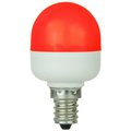 Sunshine Lighting Sunlite T10/LED/0.5W/C/R 0.5W T10 Tubular Indicator, Candelabra Base Bulb, Red 80269-SU